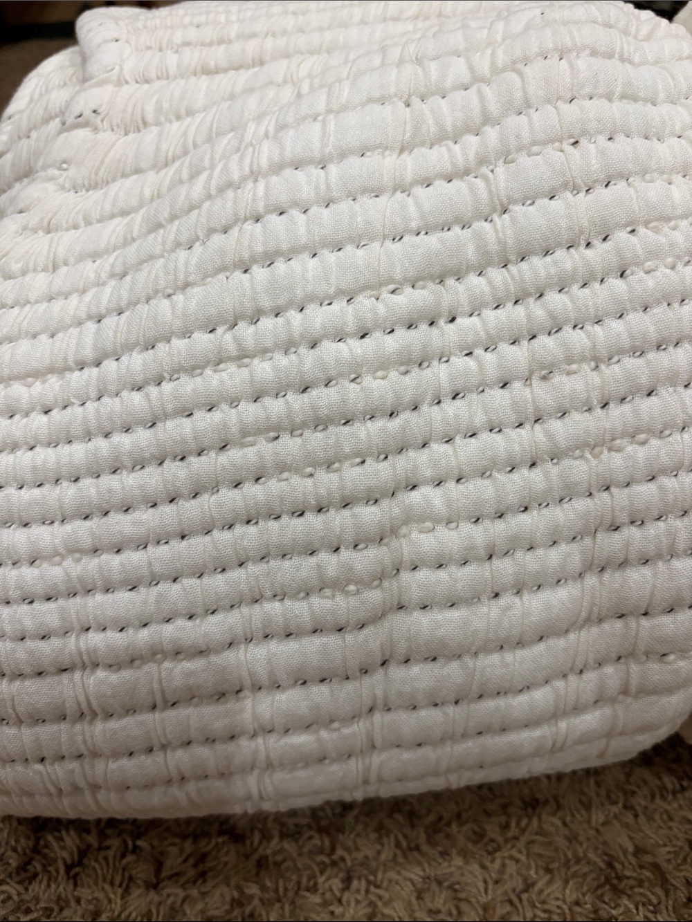 Quince Organic Cotton Channel Stitch Coverlet King Undyed - Picture 10 of 11